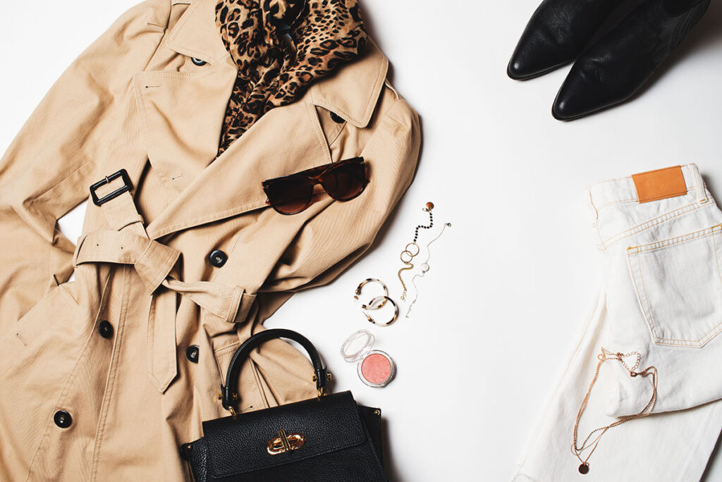luxury clothing on table