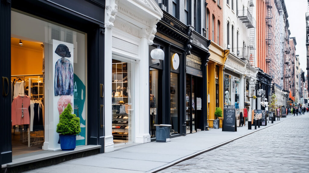 trendy fashion street in SOHO